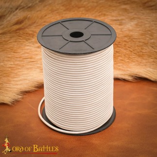 Bobine de cordon en cuir blanc de 100 mètres diamètre 2.6mm