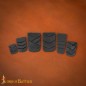 Jeu de 6 coins de hache en fer forgé à la main, texturés, pour l'ajustement des haches Jeu de 6 coins de hache en fer forgé à la main, texturés, pour l'ajustement des haches