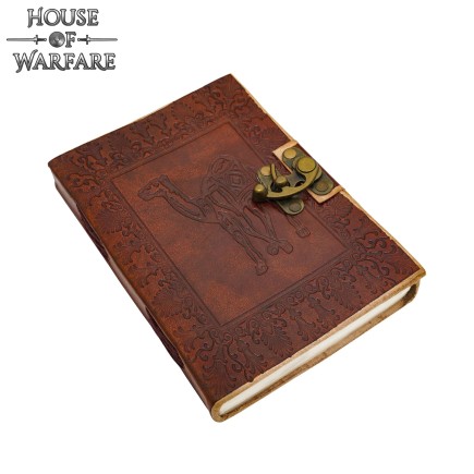 Carnet en cuir avec chameau gaufré avec fermoire