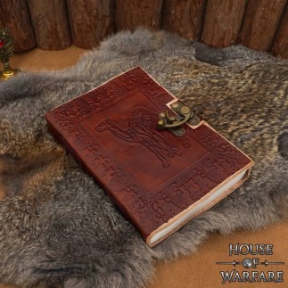 Carnet en cuir avec chameau gaufré avec fermoire