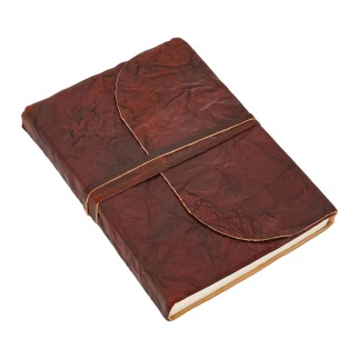 Carnet médiéval rustique en cuir – 17,5 x 12,5 cm – Journal artisanal avec fermeture à noued
