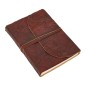 Carnet médiéval rustique en cuir – 17,5 x 12,5 cm – Journal artisanal avec fermeture à noued