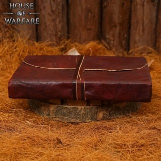 Carnet médiéval rustique en cuir – 17,5 x 12,5 cm – Journal artisanal avec fermeture à noued
