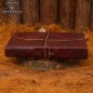 Carnet médiéval rustique en cuir – 17,5 x 12,5 cm – Journal artisanal avec fermeture à noued