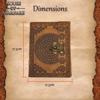 Journal médiéval en cuir avec fermoir et papier à reliure