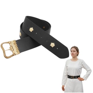 Ceinture médiévale bourguignonne en cuir du XVe siècle