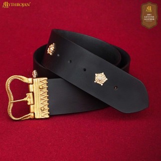 Ceinture médiévale bourguignonne en cuir du XVe siècle