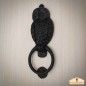 Heurtoir de porte hibou rustique en fonte :