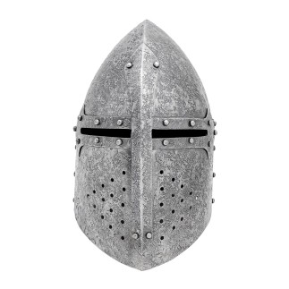 Heaume conique fermé de chevalier médiéval, acier 16 mm