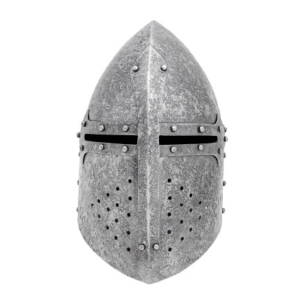 Heaume conique fermé de chevalier médiéval, acier 16 mm