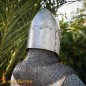 Heaume conique fermé de chevalier médiéval, acier 16 mm