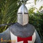 Heaume conique fermé de chevalier médiéval, acier 16 mm