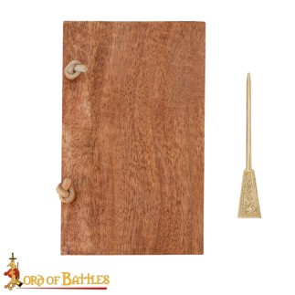 Tablette de cire romaine avec stylet en laiton pur, accessoire fonctionnel en bois