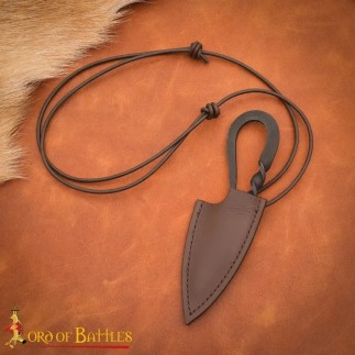 Couteau viking en fer forgé à la main avec étui en cuir véritable