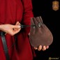 Bourse médiévale à cordon en cuir suédé – Sac pour pièces et accessoires style Renaissance
