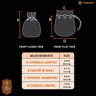 Bourse médiévale à cordon en cuir suédé – Sac pour pièces et accessoires style Renaissance
