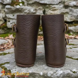 Bottines médiévales – Chaussures en cuir fabriquées à la main avec fermetures à boucles en laiton