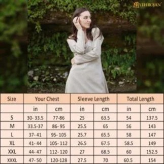 Sous-robe médiévale en coton et lin à encolure ronde – Robe naturelle à manches longues