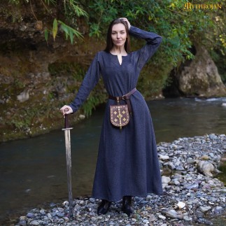 Robe viking en laine Astrid à tissage sergé en losange