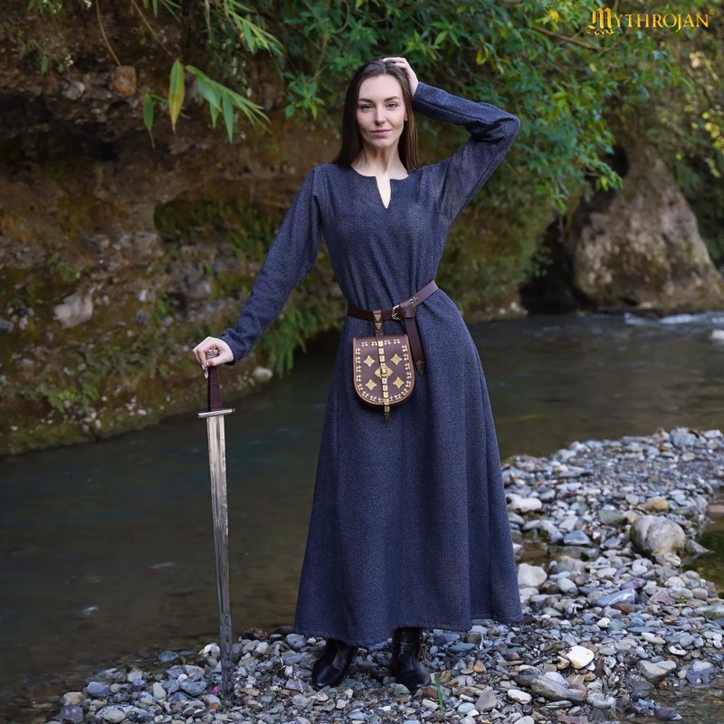 Robe viking en laine Astrid à tissage sergé en losange