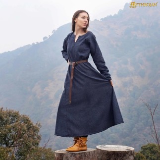 Robe viking en laine Astrid à tissage sergé en losange