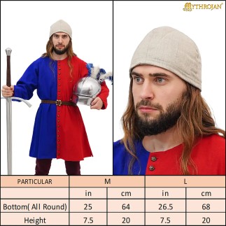 Cale médiévale matelassée en lin