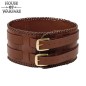 Ceinture de barbare en cuir véritable, marron