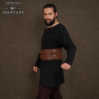 Ceinture de barbare en cuir véritable, marron