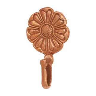 Crochet médiéval à motif floral en bronze coulé à la cire perdue