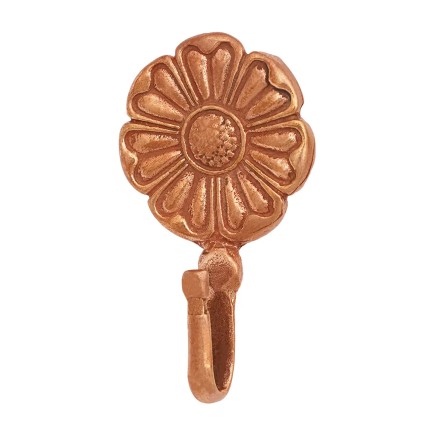 Crochet médiéval à motif floral en bronze coulé à la cire perdue