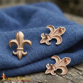 Garniture de ceinture en bronze à la cire perdue en forme de fleur de lys
