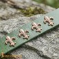 Garniture de ceinture en bronze à la cire perdue en forme de fleur de lys 3Pcs Garniture de ceinture en bronze à la cire perdue en forme de fleur de lys 3Pcs
