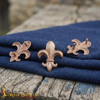 Garniture de ceinture en bronze à la cire perdue en forme de fleur de lys 3Pcs