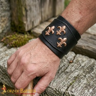 Garniture de ceinture en bronze à la cire perdue en forme de fleur de lys 3Pcs