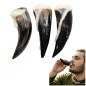Ensemble de 3 cornes à boire viking – Gobelets en corne de bœuf naturelle de 60ml/80ml