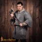 Round Ring Chainmail Medieval Half Sleeves Shirt Haubergeon, Riveted and Alternating, ID 10 mm, Aluminium