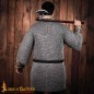 Round Ring Chainmail Medieval Half Sleeves Shirt Haubergeon, Riveted and Alternating, ID 10 mm, Aluminium