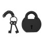 Cadenas de pirate en fer forgé à la main avec clés jumelées fonctionnelles Cadenas de pirate en fer forgé à la main avec clés jumelées fonctionnelles