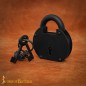 Cadenas de pirate en fer forgé à la main avec clés jumelées fonctionnelles Cadenas de pirate en fer forgé à la main avec clés jumelées fonctionnelles