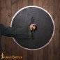 BBouclier viking en bois clouté avec umbo en acier et garnitures