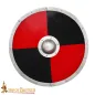 Bouclier médiéval classique anglo-saxon fonctionnel noir et rouge Bouclier médiéval classique anglo-saxon fonctionnel noir et rouge