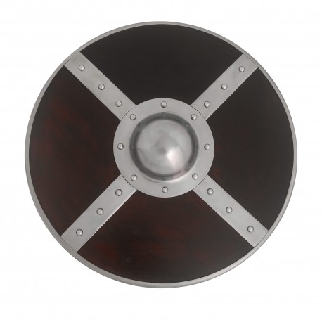 Viking Wooden Shield with Steel Umbo and Fittings