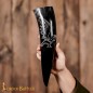 Véritable corne à boire médiévale Viking avec motif corbeau gravé