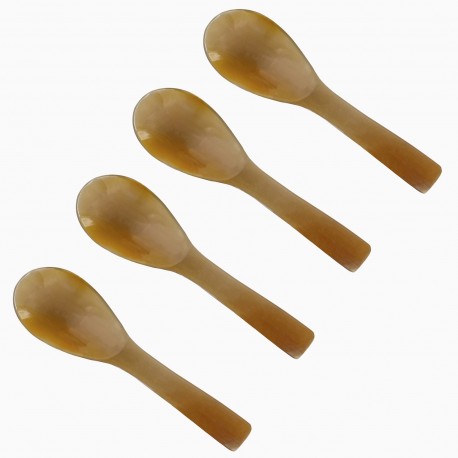 Medieval Authentic Horn Spoons Set of 4 Genuine Ox Horn