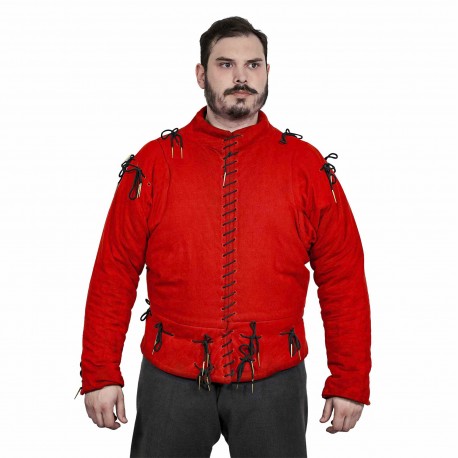 Pourpoint armant rouge du XVe siècle en toile de coton