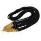 Aiguillettes en laiton  avec cordes en coton noir 5Pcs