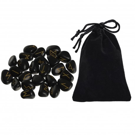 Ensemble de pierres runiques médiévales vikings fabriquées à la main avec sac, accessoire de jeu Ensemble de pierres runiques médiévales vikings fabriquées à la main avec sac, accessoire de jeu