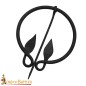 Medieval Cloak Brooch with Leaf Shaped Ends Hand Forged Iron Clothing Accessory