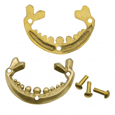 Pure Solid Brass Medieval Belt Mounts Set of 2 Functional Accessory