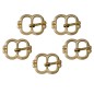 Late Medieval Small Pure Brass Belt Buckle Functional Set of 5